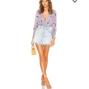 Superdown aliza bodysuit Purple Floral NWT